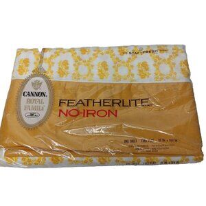 Cannon Royal Family Sheet Full Flat Cameo Rose Gold Yellow Featherlite Vintage